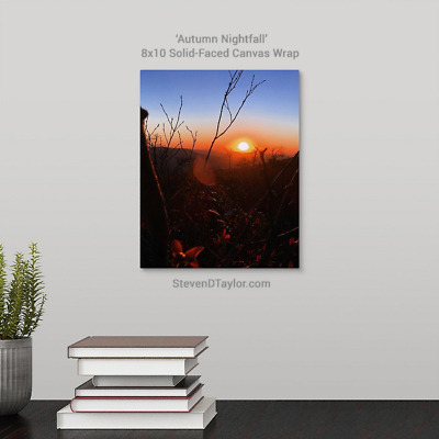 ‘Autumn Nightfall’ solid faced canvas wrap 8x10 on wall - StevenDTaylor.com